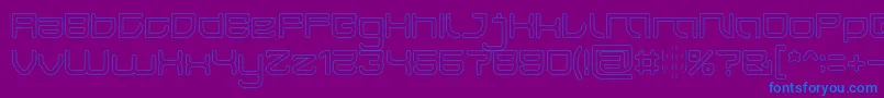 フォントJAPAN Hollow – 紫色の背景に青い文字