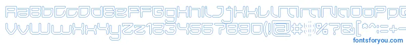 フォントJAPAN Hollow – 白い背景に青い文字