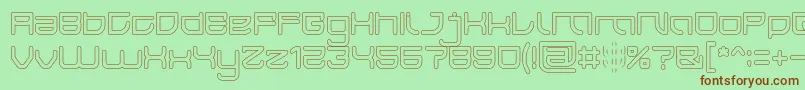 JAPAN Hollow-Schriftart – Braune Schriften auf grünem Hintergrund