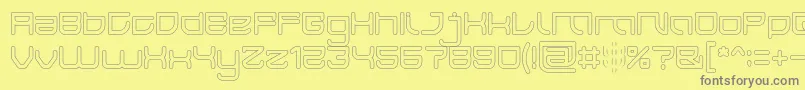 フォントJAPAN Hollow – 黄色の背景に灰色の文字
