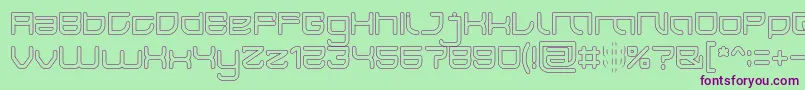Шрифт JAPAN Hollow – фиолетовые шрифты на зелёном фоне