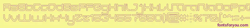 Шрифт JAPAN Hollow – фиолетовые шрифты на жёлтом фоне
