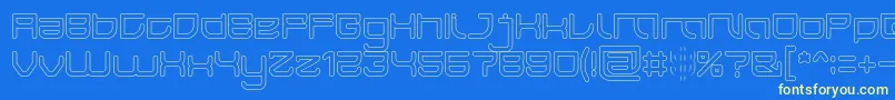 JAPAN Hollow-fontti – keltaiset fontit sinisellä taustalla