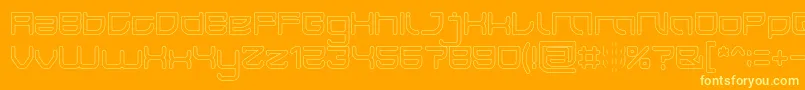 Шрифт JAPAN Hollow – жёлтые шрифты на оранжевом фоне