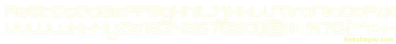 Шрифт JAPAN Hollow – жёлтые шрифты на белом фоне