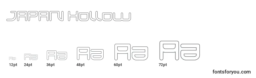 JAPAN Hollow Font Sizes