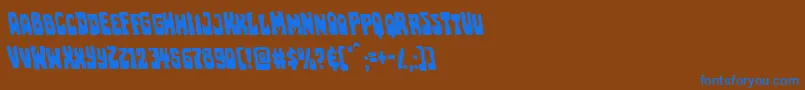 Pocketmonsterleft Font – Blue Fonts on Brown Background