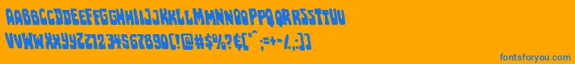 Pocketmonsterleft Font – Blue Fonts on Orange Background