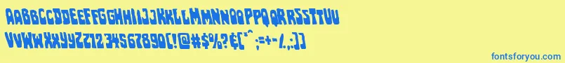 Pocketmonsterleft Font – Blue Fonts on Yellow Background