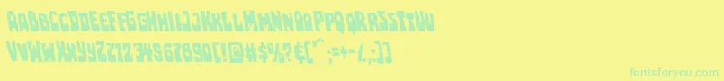フォントPocketmonsterleft – 黄色い背景に緑の文字