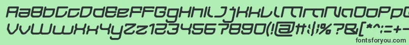 JAPAN Italic-fontti – mustat fontit vihreällä taustalla