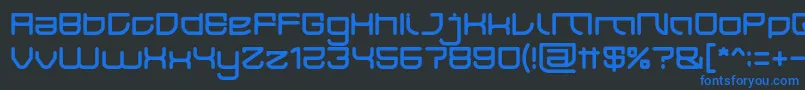 Шрифт JAPAN Light – синие шрифты на чёрном фоне