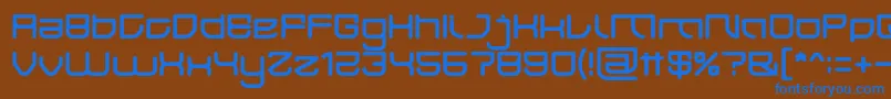 Шрифт JAPAN Light – синие шрифты на коричневом фоне