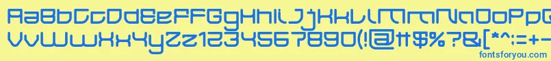 フォントJAPAN Light – 青い文字が黄色の背景にあります。