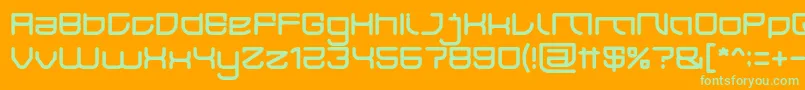 Шрифт JAPAN Light – зелёные шрифты на оранжевом фоне