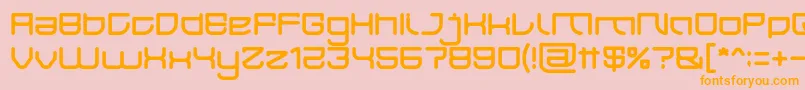 フォントJAPAN Light – オレンジの文字がピンクの背景にあります。