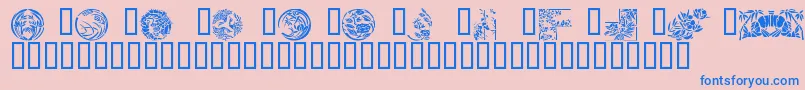 Japanese Designs Font – Blue Fonts on Pink Background