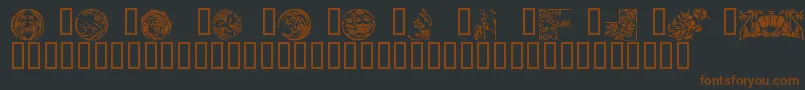 Japanese Designs Font – Brown Fonts on Black Background
