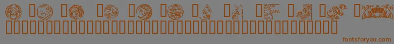 Japanese Designs Font – Brown Fonts on Gray Background