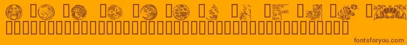 Japanese Designs Font – Brown Fonts on Orange Background