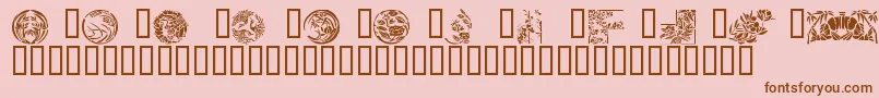Japanese Designs Font – Brown Fonts on Pink Background