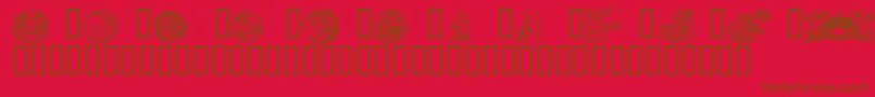 Japanese Designs Font – Brown Fonts on Red Background