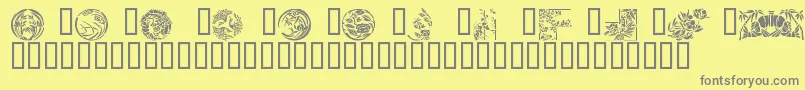 Japanese Designs Font – Gray Fonts on Yellow Background