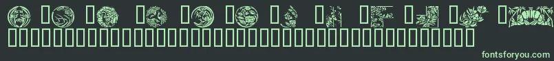 Japanese Designs Font – Green Fonts on Black Background