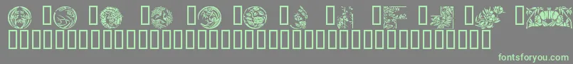 Japanese Designs Font – Green Fonts on Gray Background