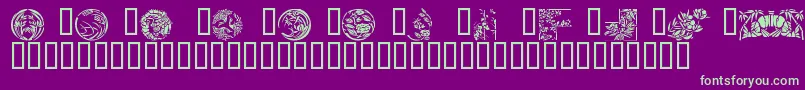 Japanese Designs Font – Green Fonts on Purple Background