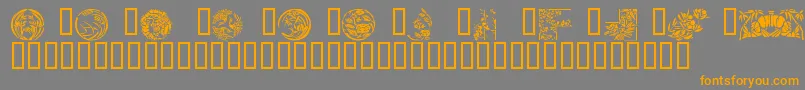 Japanese Designs Font – Orange Fonts on Gray Background