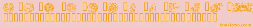 Japanese Designs Font – Orange Fonts on Pink Background