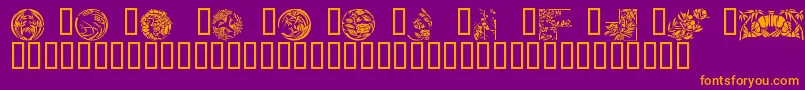 Japanese Designs Font – Orange Fonts on Purple Background