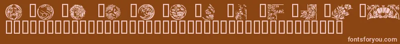 Japanese Designs Font – Pink Fonts on Brown Background