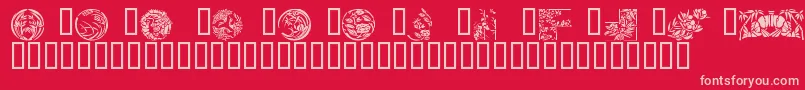 Japanese Designs Font – Pink Fonts on Red Background
