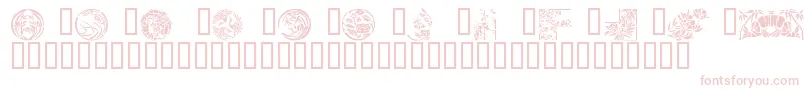 Japanese Designs Font – Pink Fonts on White Background