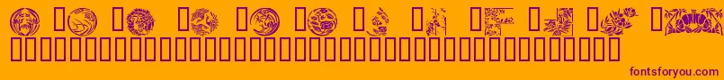 Japanese Designs Font – Purple Fonts on Orange Background