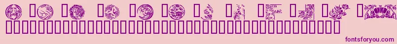 Japanese Designs Font – Purple Fonts on Pink Background