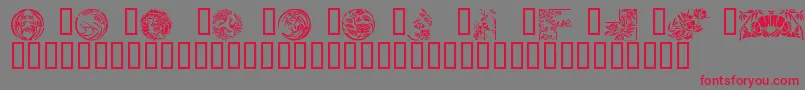 Japanese Designs Font – Red Fonts on Gray Background
