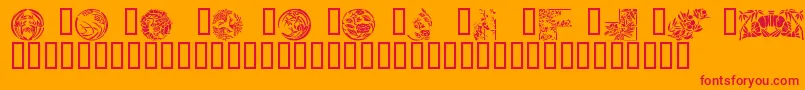 Police Japanese Designs – polices rouges sur fond orange