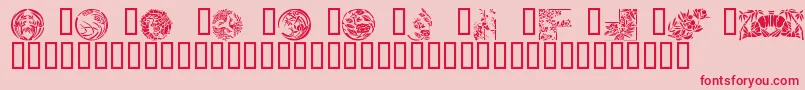 Japanese Designs Font – Red Fonts on Pink Background