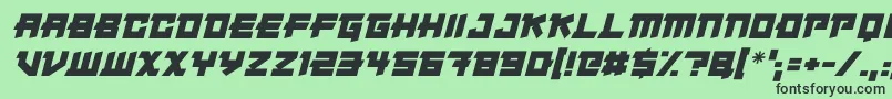 Шрифт Japanese Robot Italic – чёрные шрифты на зелёном фоне