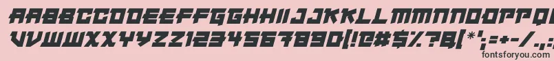 Fonte Japanese Robot Italic – fontes pretas em um fundo rosa