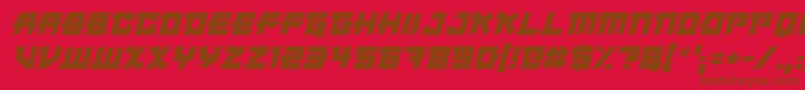 Fonte Japanese Robot Italic – fontes marrons em um fundo vermelho