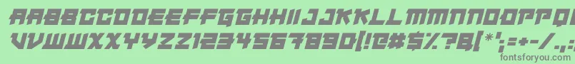 Japanese Robot Italic Font – Gray Fonts on Green Background