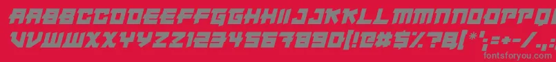 Japanese Robot Italic Font – Gray Fonts on Red Background