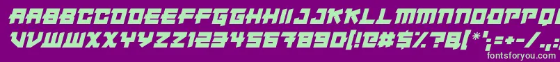 Шрифт Japanese Robot Italic – зелёные шрифты на фиолетовом фоне