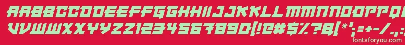 Japanese Robot Italic Font – Green Fonts on Red Background