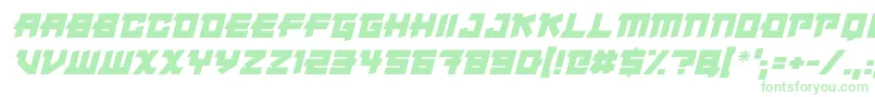 Japanese Robot Italic Font – Green Fonts on White Background