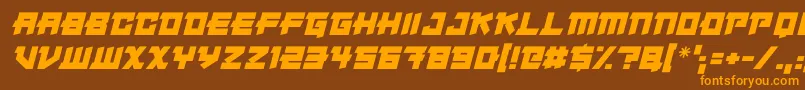 Japanese Robot Italic Font – Orange Fonts on Brown Background